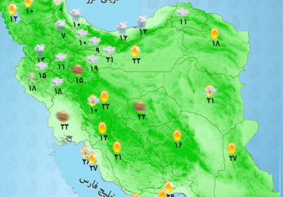 رگبار و باد شدید در شمال غرب و مرکز کشور