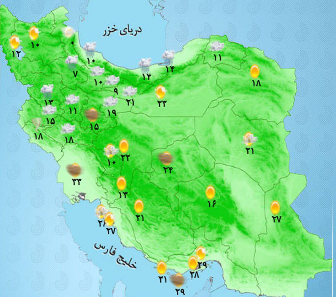 رگبار و باد شدید در شمال غرب و مرکز کشور